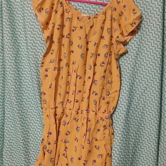 Place Yellow Floral Kids Romper - Picture 2 of 3